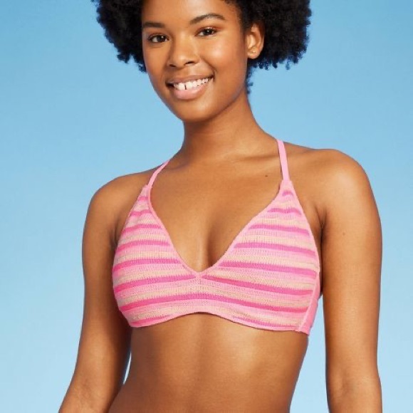 NWT Wild Fable Striped Crochet Bralette Bikini - Picture 2 of 9